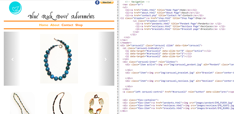Blue Rock Dove Homepage/HTML