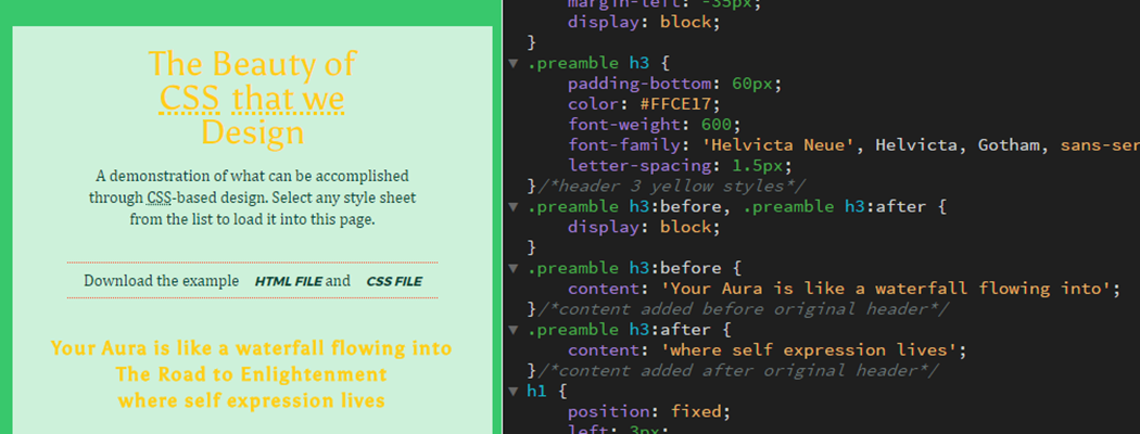 Adding written content in CSS